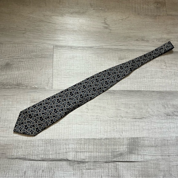 VINTAGE CHRISTIAN DIOR Elegant Blue Patterned Tie Paisley Floral - Picture 5 of 9